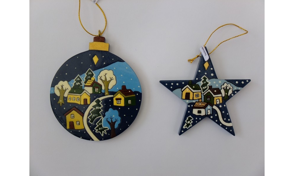 christmas star and circle decorations