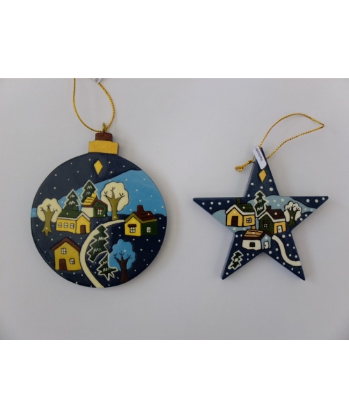 christmas star and circle decorations